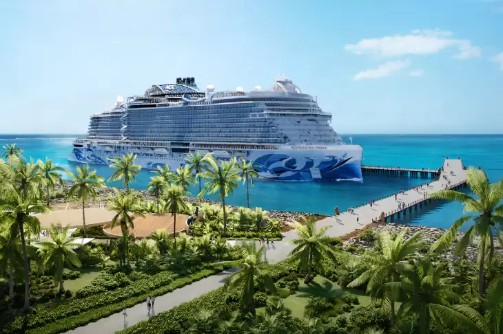 Nuevo muelle de Great Stirrup Cay para desembarco directo desde los barcos de Norwegian Cruise Line