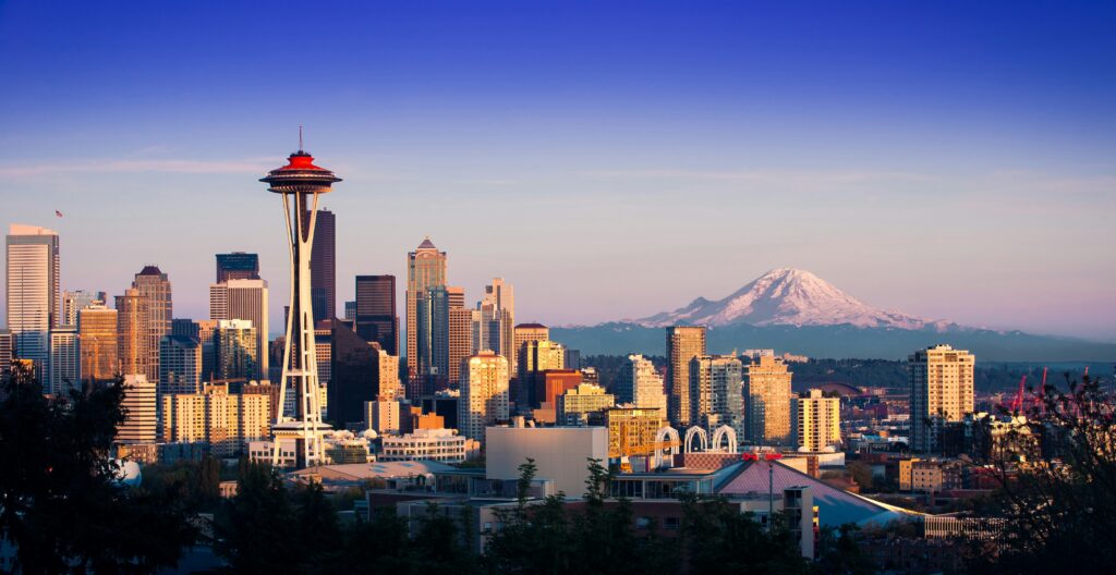 Fotografía aérea del horizonte de Seattle