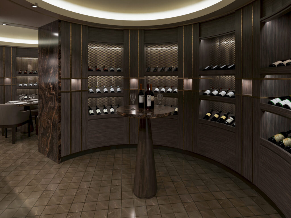 vinoteca lujo crucero diseno interior